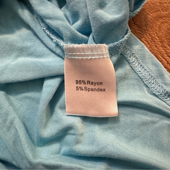 Women’s Maternity High Low Midi Turquoise Blue Dress in Size Large - Picture 4 of 10